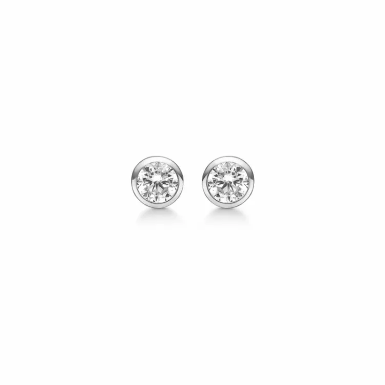 5 mm Støvring Design Ohrringe in Silber weißem Zirkon