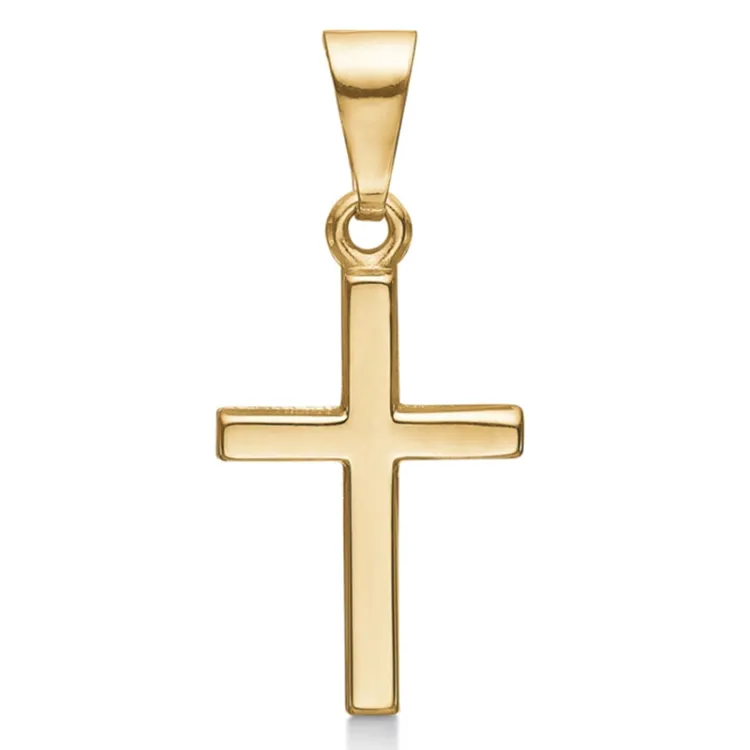10 x 14 mm Støvring Design Kreuz Anhänger in 8 Karat Gold