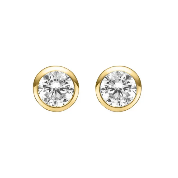 3 mm Støvring Design Ohrstecker in vergoldetem Sterlingsilber weißem Zirkon