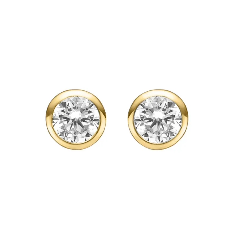4 mm Støvring Design Ohrstecker in vergoldetem Sterlingsilber weißem Zirkon