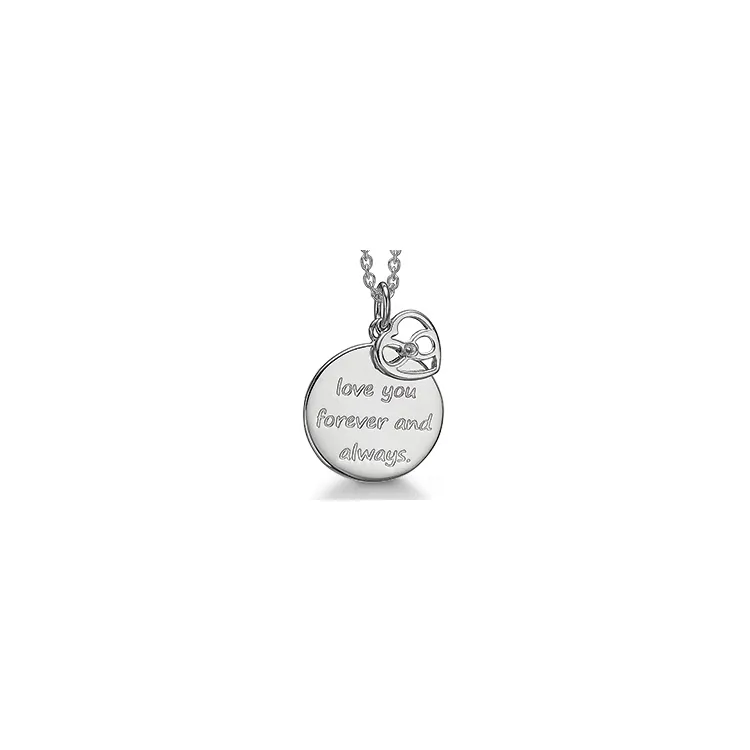 Støvring Design Love Halskette mit Anhänger in rhodiniertem Silber