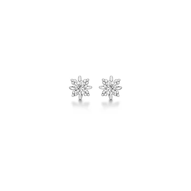 Støvring Design Zirkon Ohrringe in 8 Karat Weißgold weißen Zirkonen