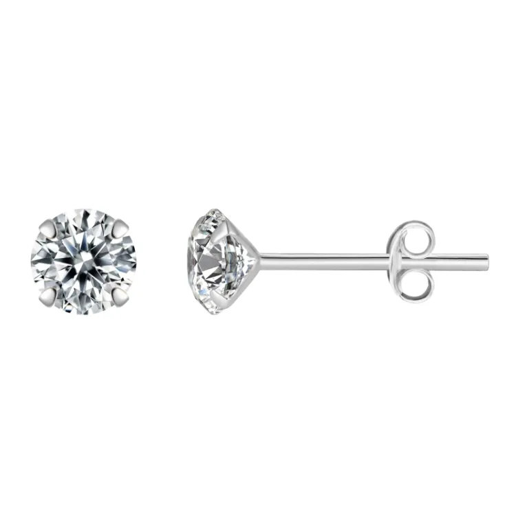 7 mm Støvring Design Ohrringe in Silber weißen Zirkonen