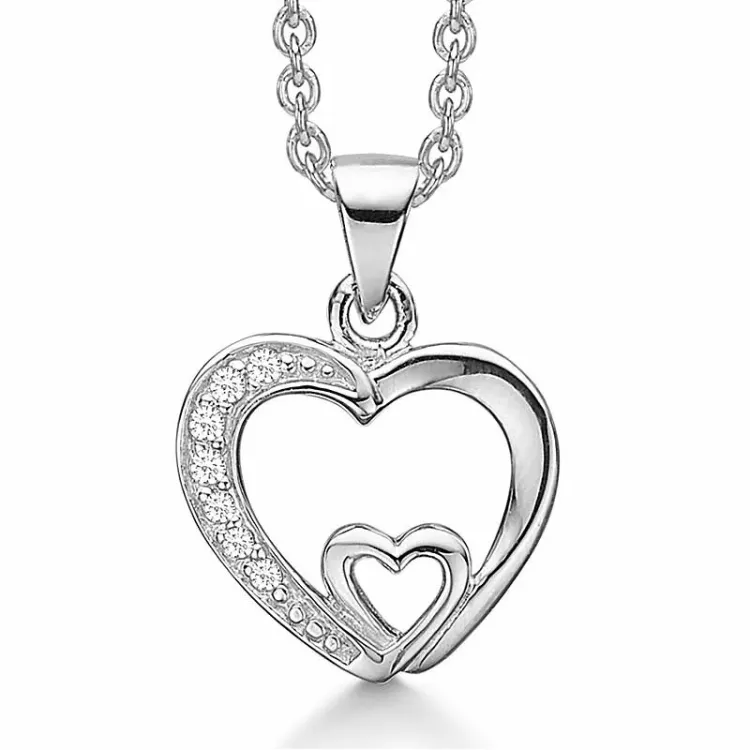 Støvring Design Halskette mit Anhänger in Silber weißem Zirkon