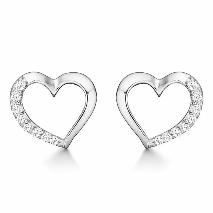 Støvring Design Herz Ohrringe in Silber weißem Zirkon