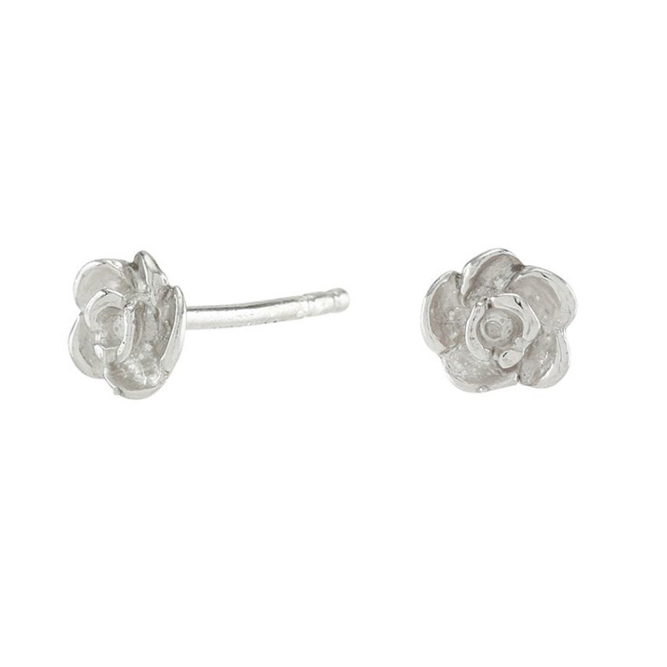 kleinen Siersbøl Blume Ohrringe in Silber