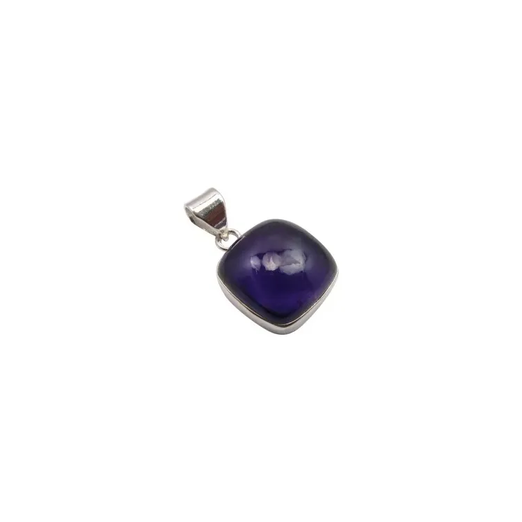 Großer viereckigem Amethyst Anhänger aus Silber