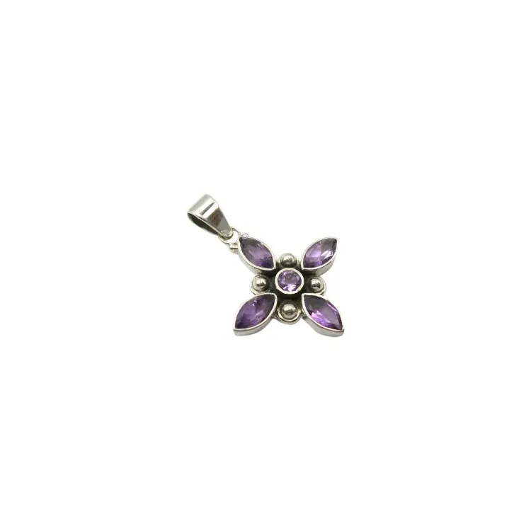 Kreuz Amethyst Anhänger aus Silber