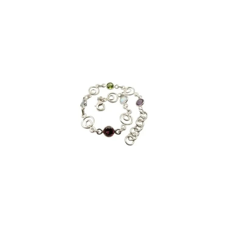 mehrfarbigem Armband aus Silber