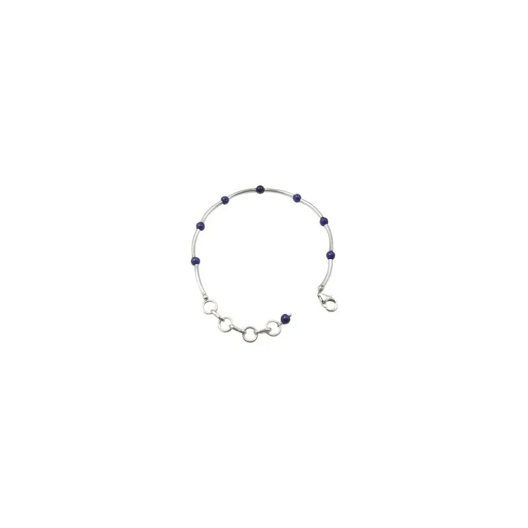 Runder blauem Armband aus Silber