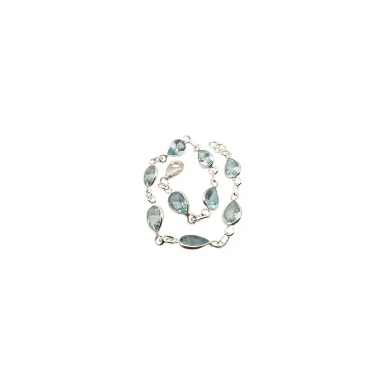 Tropfen blauem Topas Armband aus Silber