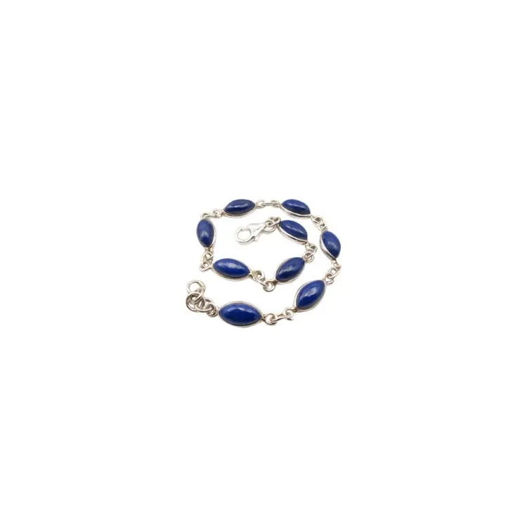 Ovaler blauem Armband aus Silber