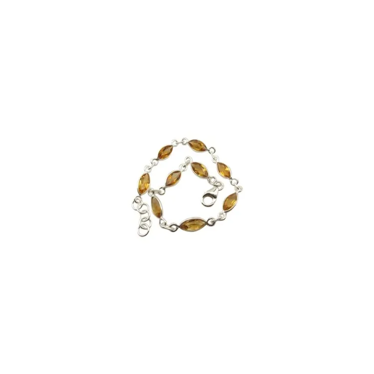 Ovaler Citrin Armband aus Silber
