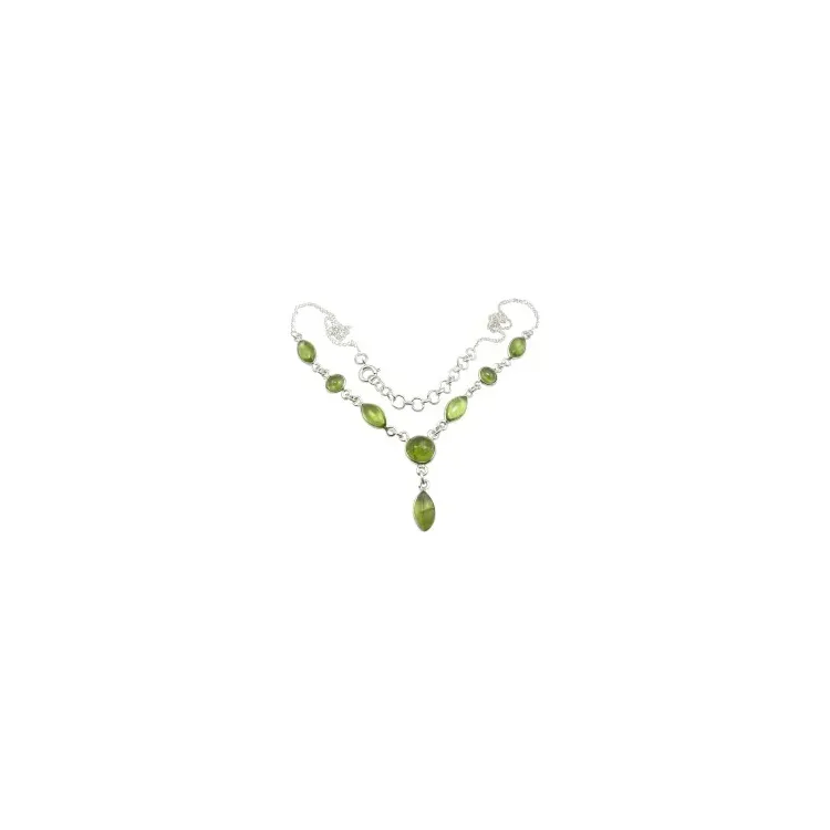 grünem Peridot Halskette aus Silber