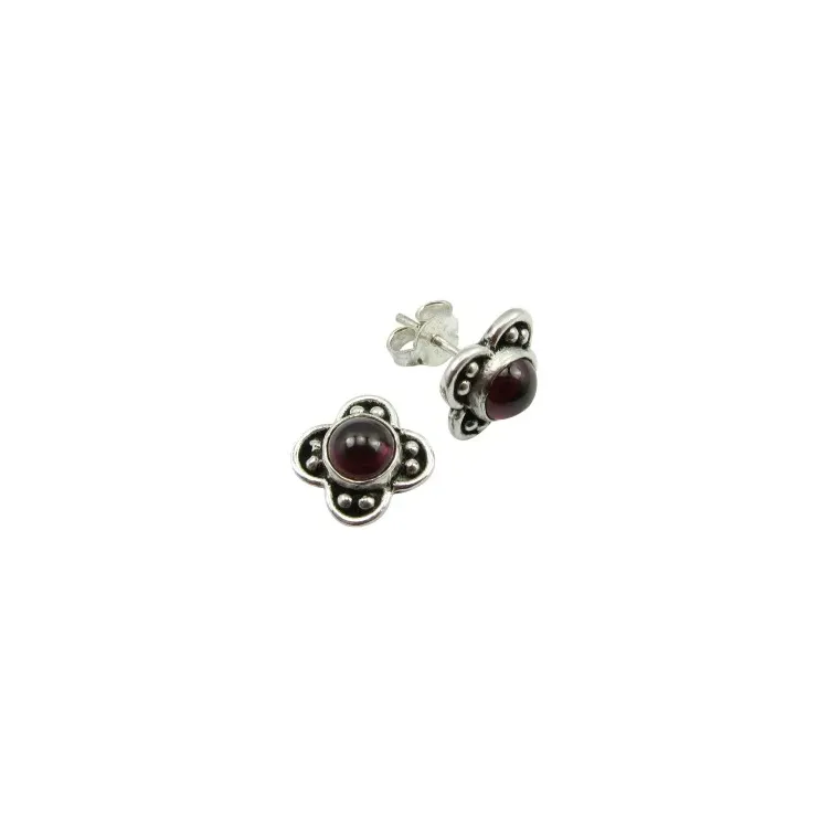 Blumen Ohrstecker in oxidiertem Sterlingsilber