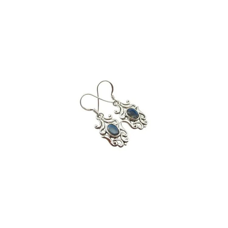 blauem Ohrringe in Silber