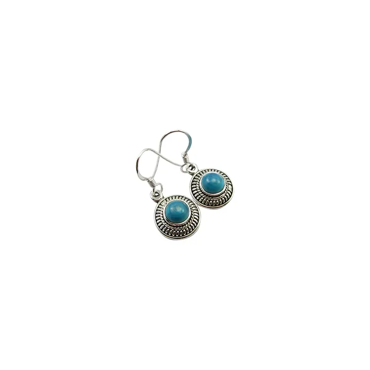 blauem Ohrringe in oxidiertem Sterlingsilber