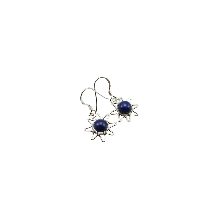 Sonne Lapis Lazuli Ohrringe in Silber