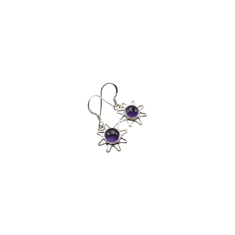 Sonne Amethyst Ohrringe in Silber