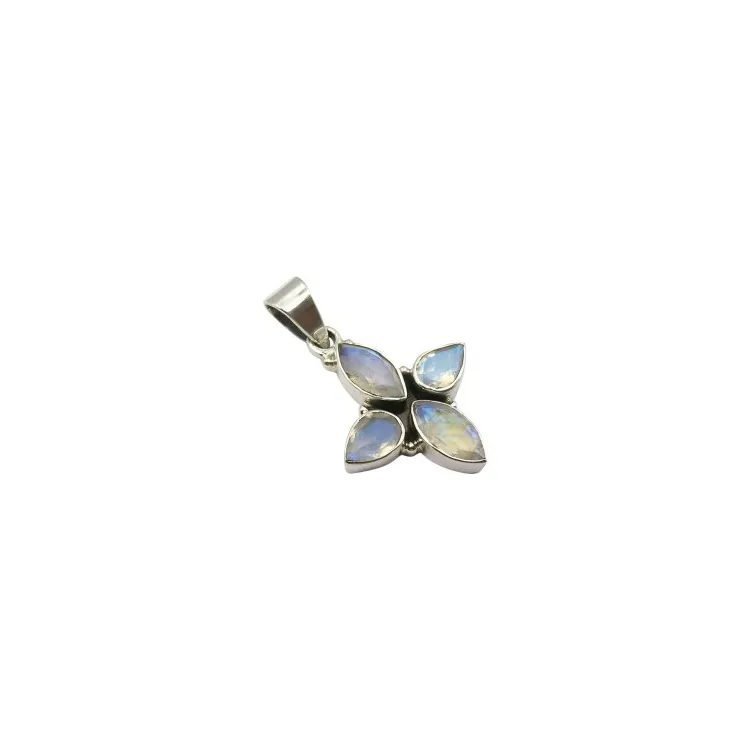 Mondstein Anhänger aus oxidiertem Sterlingsilber