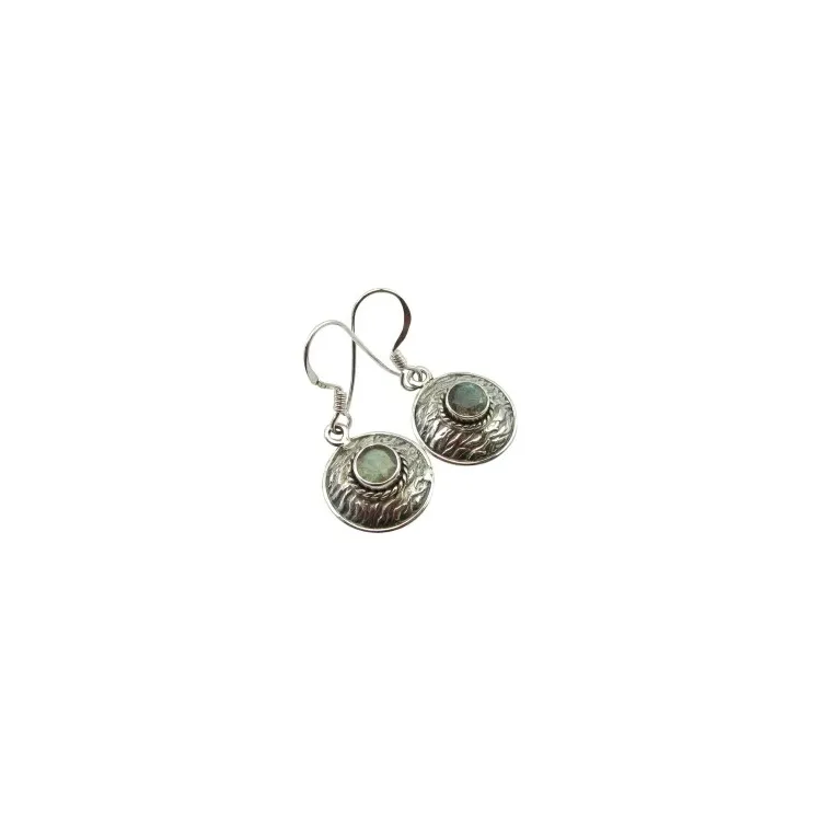 runden Ohrringe in oxidiertem Sterlingsilber