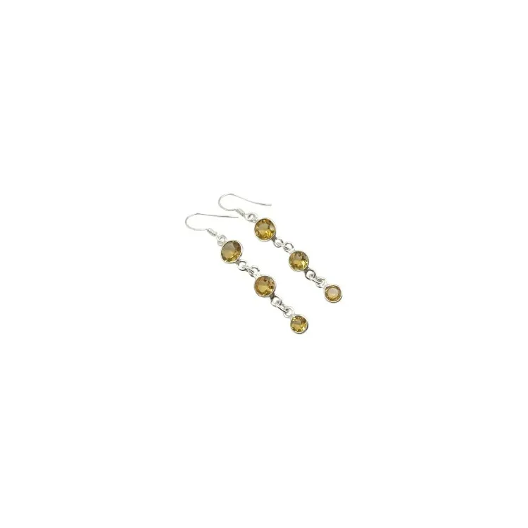lange Citrine Ohrringe in Silber
