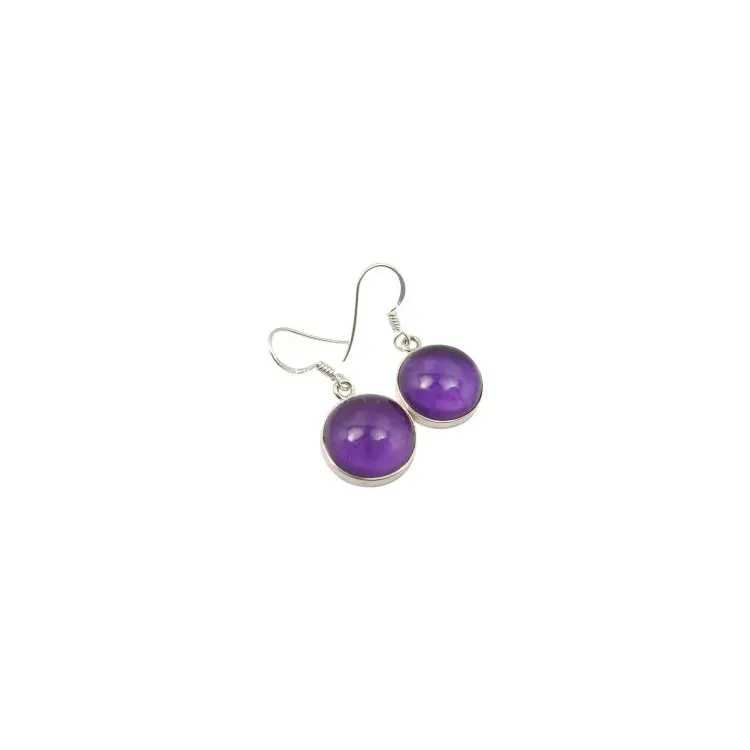 runden Amethyst Ohrringe in Silber