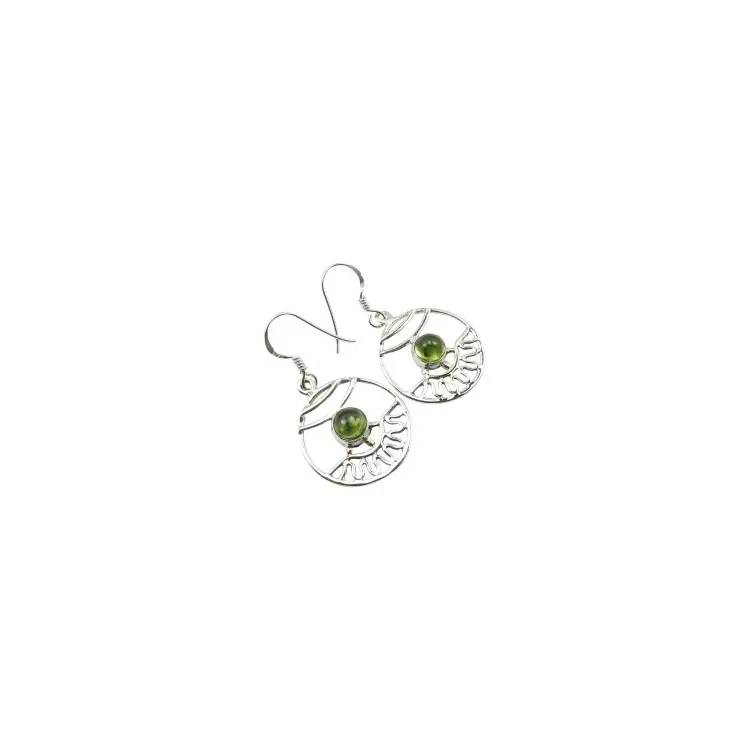 grünen Peridot Ohrringe in Silber