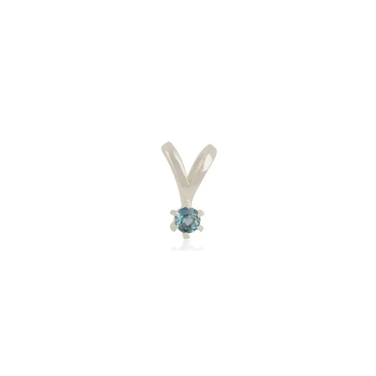 Elegant blauem Topas Solitäranhänger aus Silber