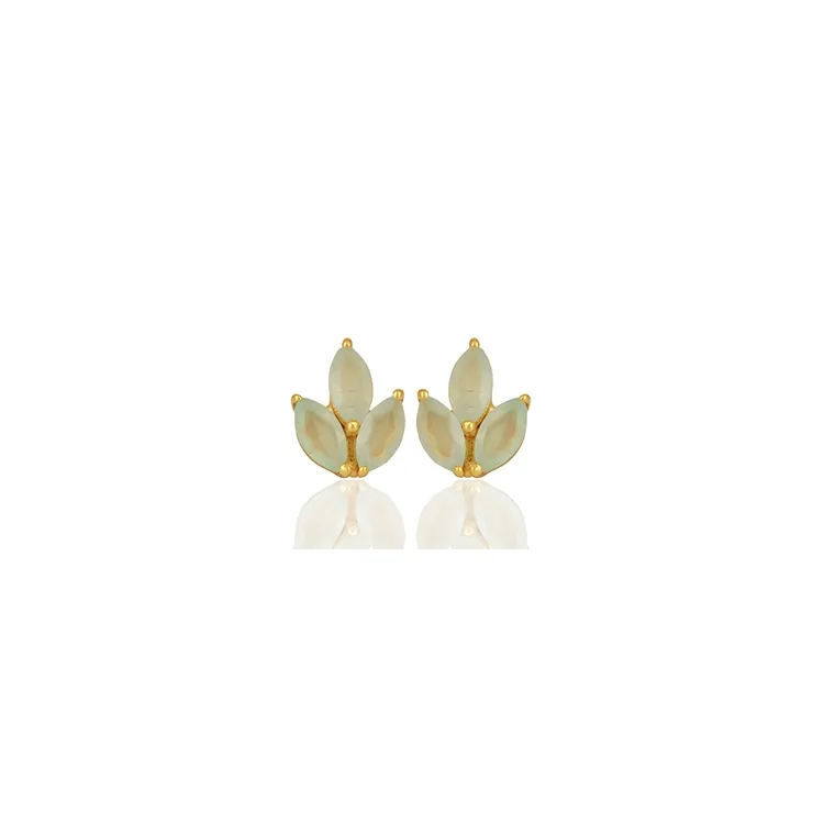 Blatt Ohrringe in vergoldetem Sterlingsilber
