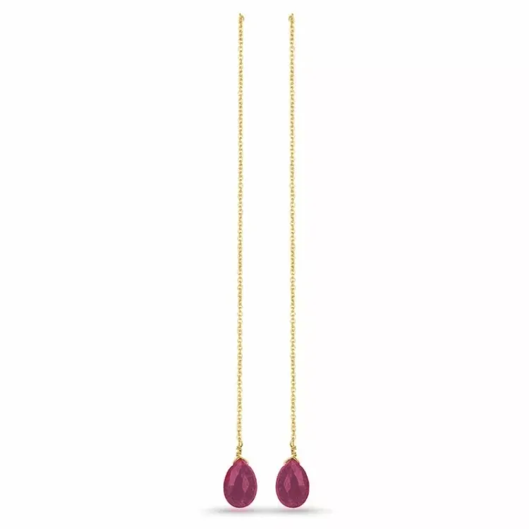 lange Ohrhänger in vergoldetem Sterlingsilber - Loom Stones