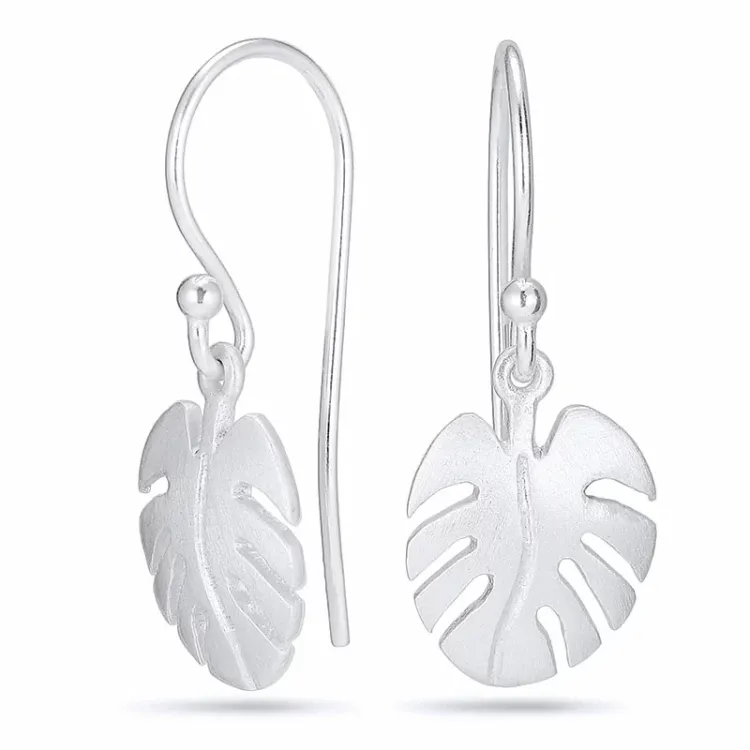 Blatt Ohrringe in Silber