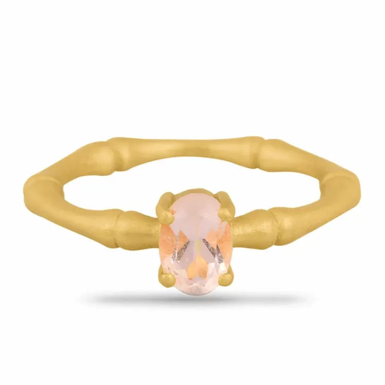 matter Quarz Ring aus vergoldetem Sterlingsilber - Loom Stones