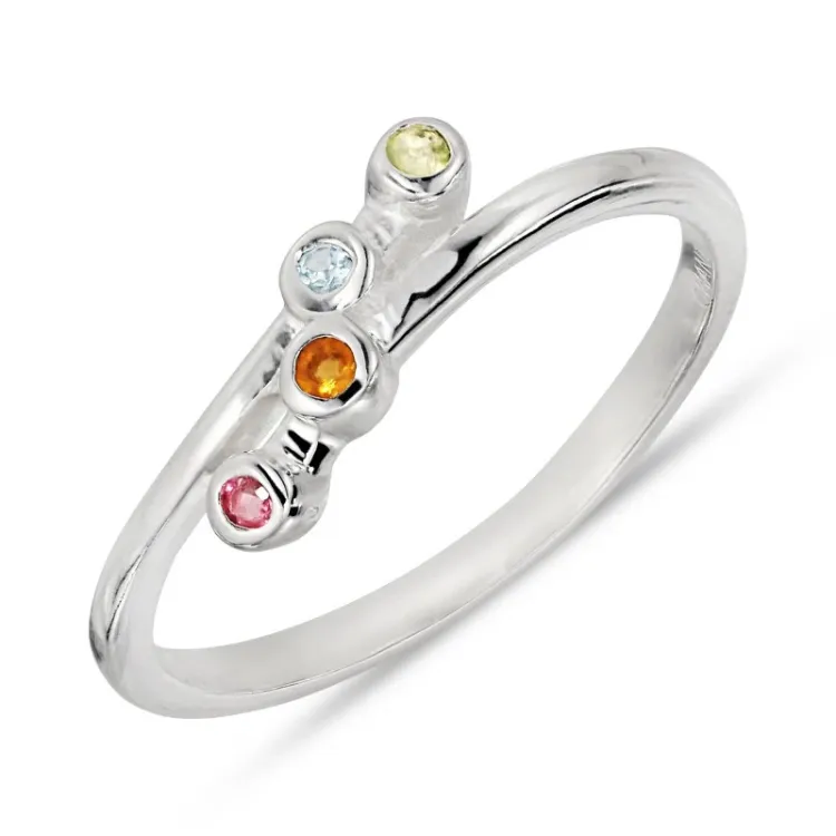 mehrfarbigem Ring aus Silber - Bubbly Twist