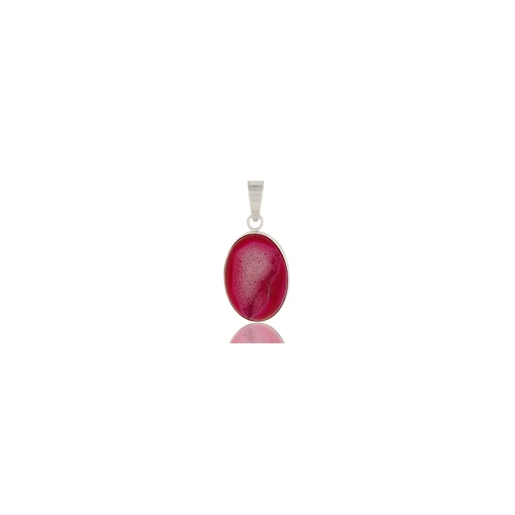 Pink Achat Anhänger aus Silber