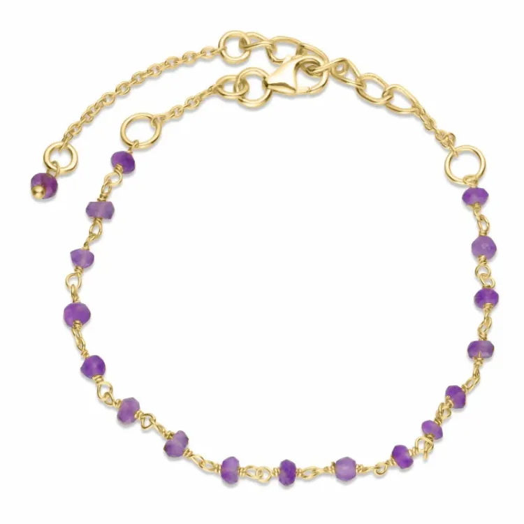 Amethyst Armband aus vergoldetem Sterlingsilber - Loom Stones