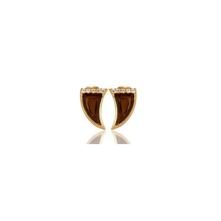 Horn Topas Ohrringe in vergoldetem Sterlingsilber
