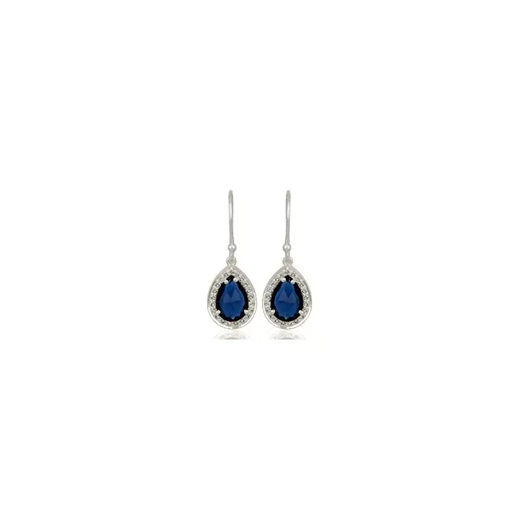 Kollektionsmuster blauem Ohrringe in Silber