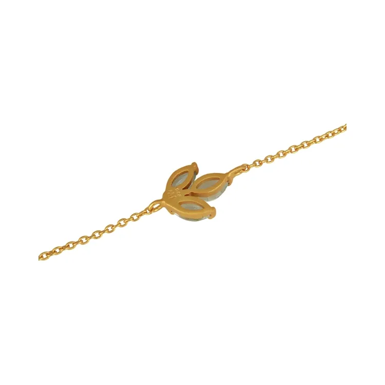 Blatt Topas Armband aus vergoldetem Sterlingsilber und Anhänger aus vergoldetem Sterlingsilber