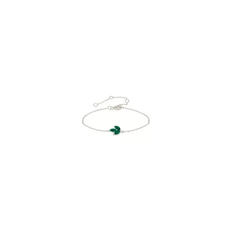 Blatt Onyx Armband aus Silber und Anhänger aus Silber