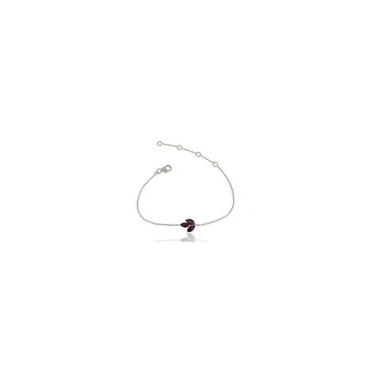 Blatt Amethyst Fußkette aus Silber und Anhänger aus Silber