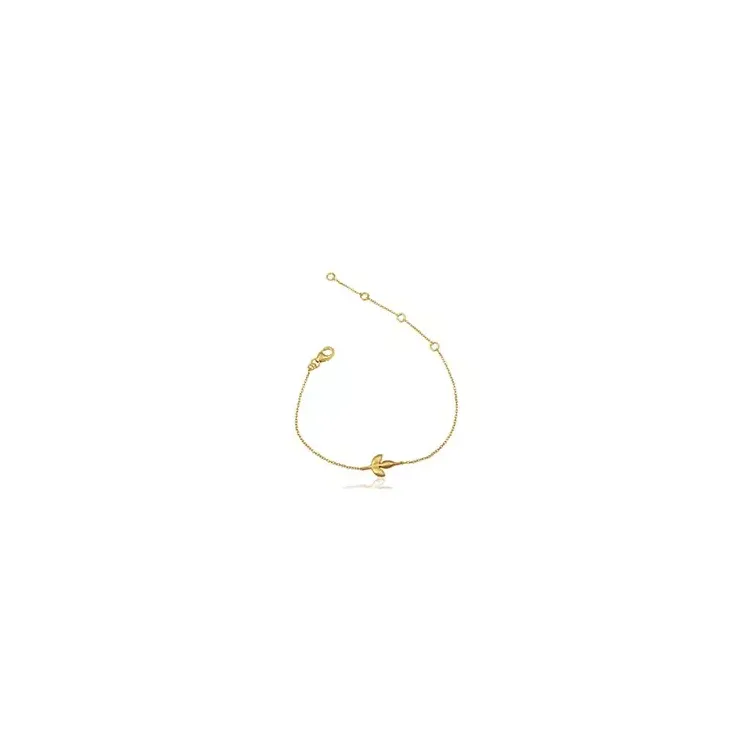 Blatt Armband aus vergoldetem Sterlingsilber und Anhänger aus vergoldetem Sterlingsilber