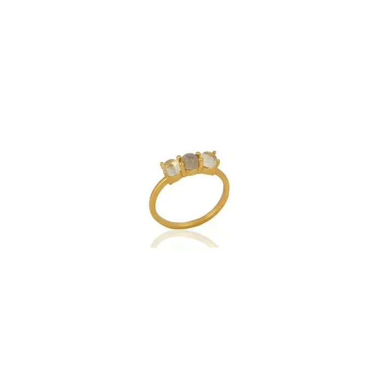 Quarz Ring aus vergoldetem Sterlingsilber