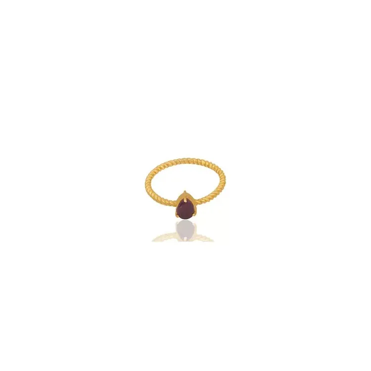 Rubin Ring aus vergoldetem Sterlingsilber