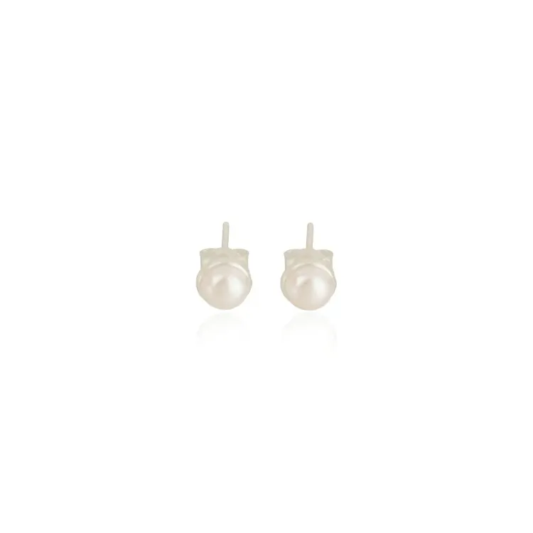 6 mm Perle Ohrringe in Silber