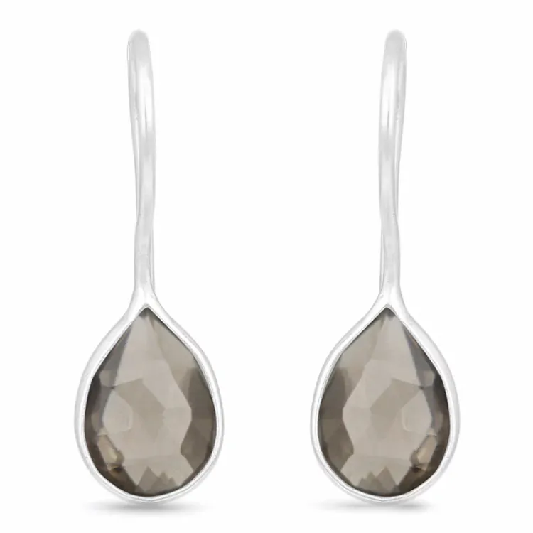 lange Quarz Ohrringe in Silber