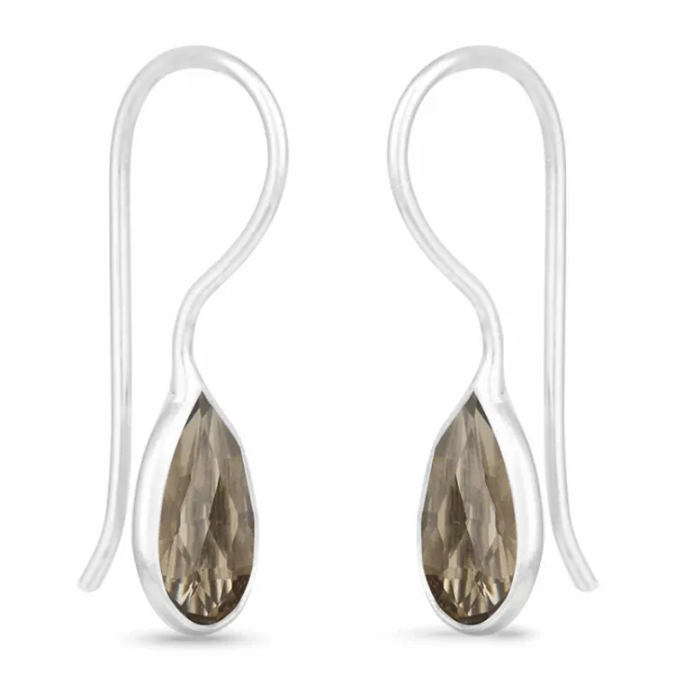 lange Quarz Ohrringe in Silber