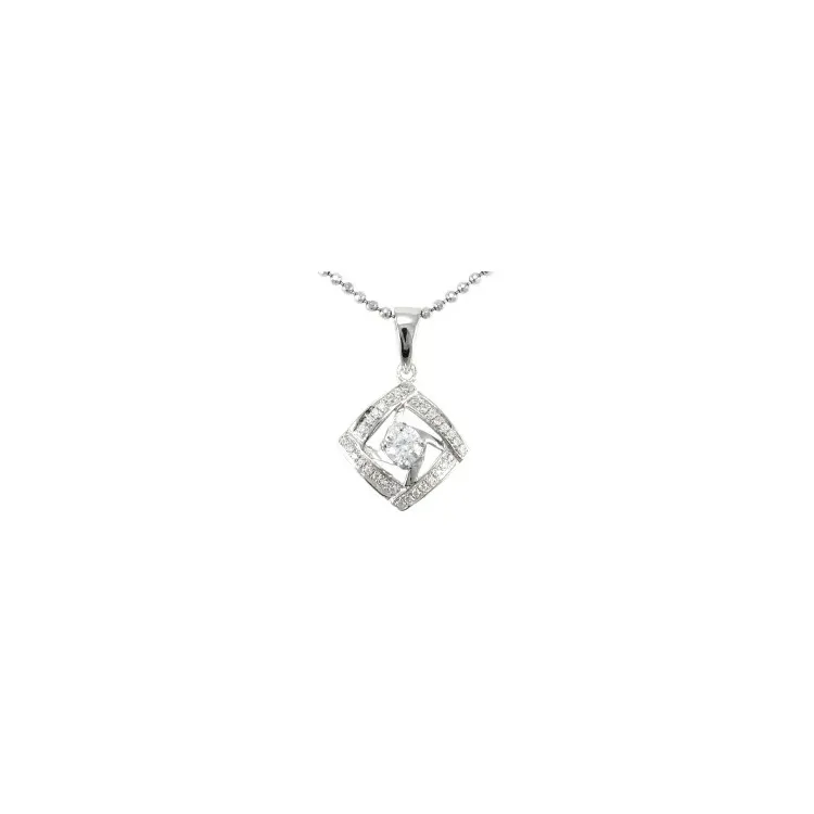 Viereckigem Zirkon Anhänger aus Silber