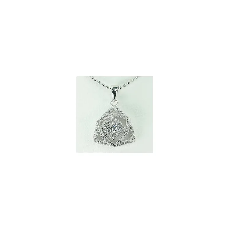 Dreieck weißem Zirkon Anhänger aus Silber