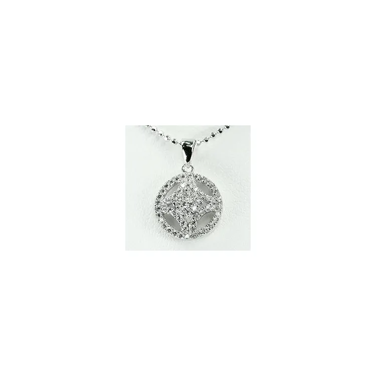 Runder Zirkon Anhänger aus Silber